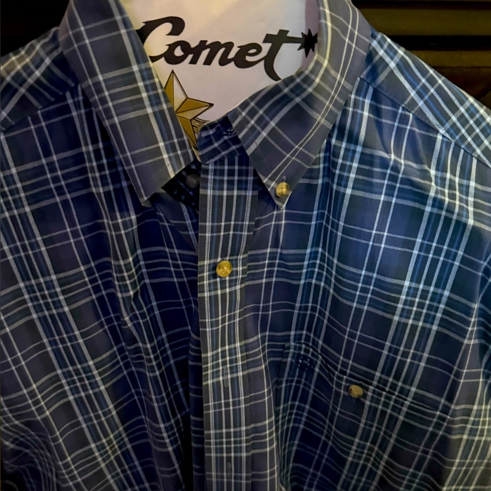 George Strait Blue Plaid Men's Shirt
